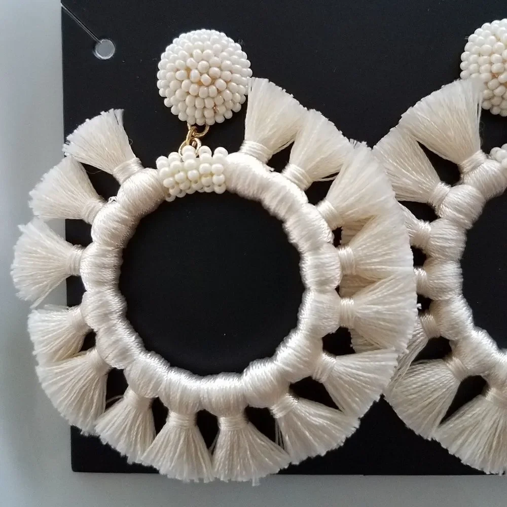 NEW BaubleBar Adrita Hoop Earrings in Ivory